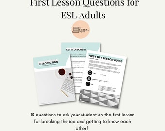 Plan de cours numérique ESL pour adultes, questions de cours du premier jour, activité de discussion, plan de cours d'expression orale ESL