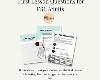 ESL Digital Lesson Plan for Adults, First Day Lesson Questions, Discussion Activity, ESL Speaking Lesson Plan