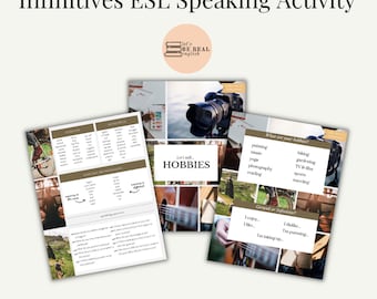 Actividad digital de ESL para adultos, Hablemos de pasatiempos, Actividad de debate sobre gerundios versus infinitivos, Plan de lecciones de conversación de ESL