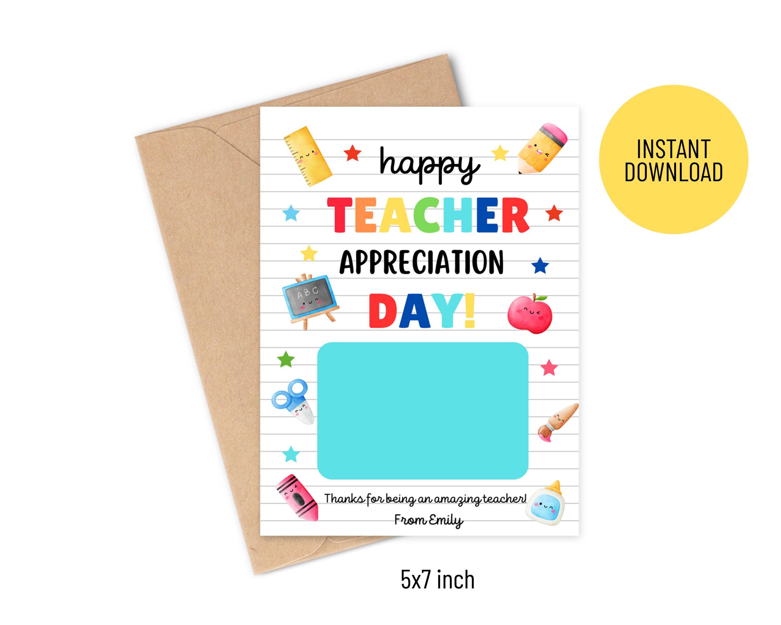 Teacher Appreciation Week Card: Printable Thank You Gift (digital ...