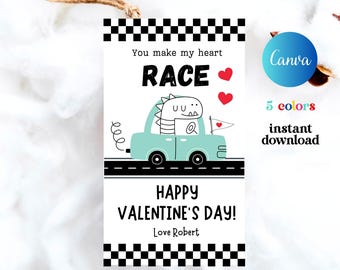 Etiquetas imprimibles de dinosaurios para San Valentín para niños, etiquetas de regalo de San Valentín para la escuela, etiquetas de regalo de dinosaurios para el día de San Valentín.