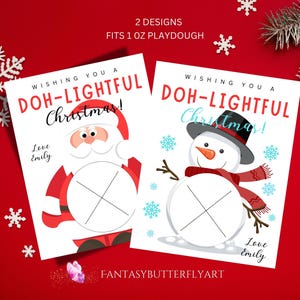 Plantilla de tarjeta navideña de plastilina, porta plastilina imprimible para desearte unas felices fiestas, etiquetas navideñas lindas y editables, descarga instantánea