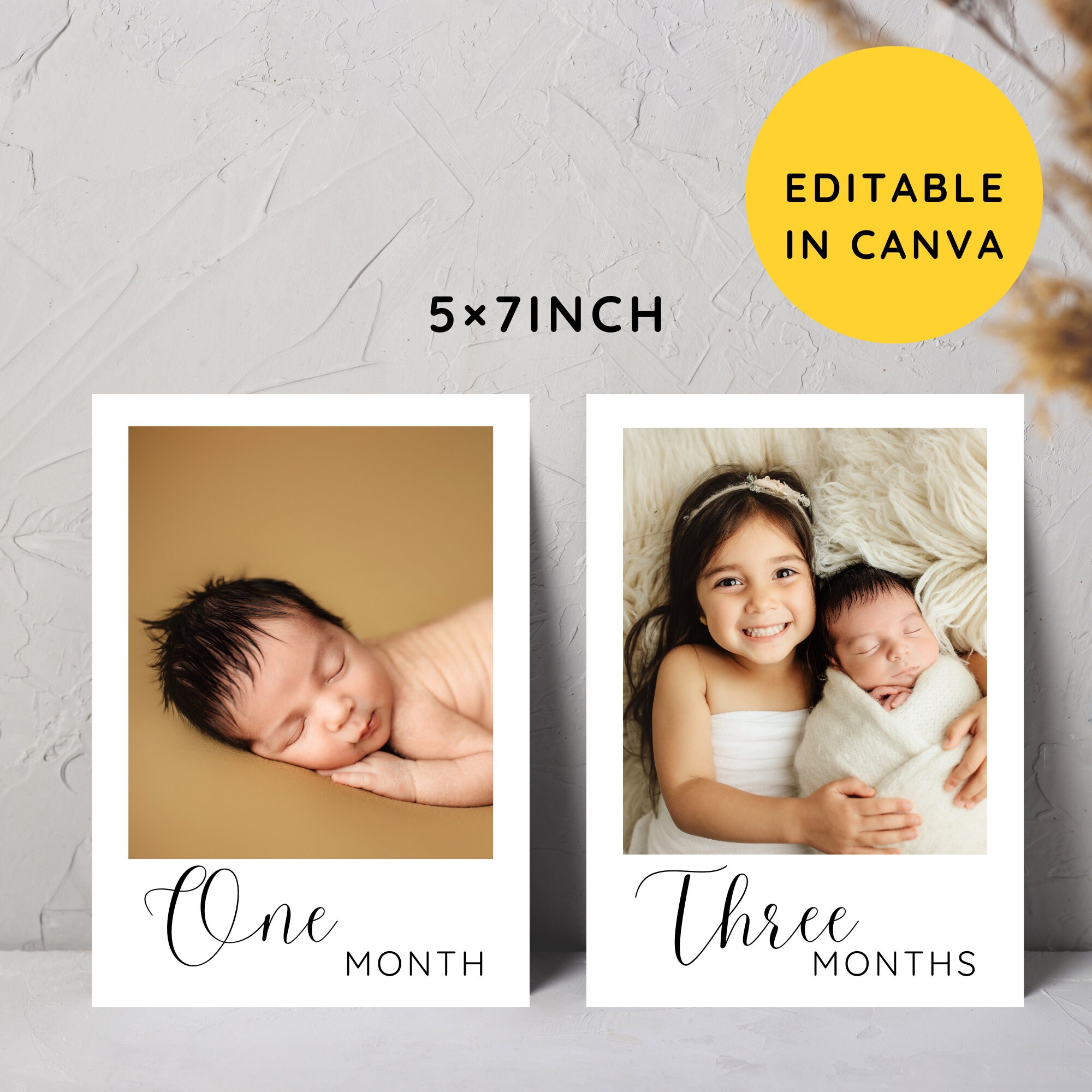 First Birthday Photo Banner Template, Editable Baby's 1st Year Monthly ...