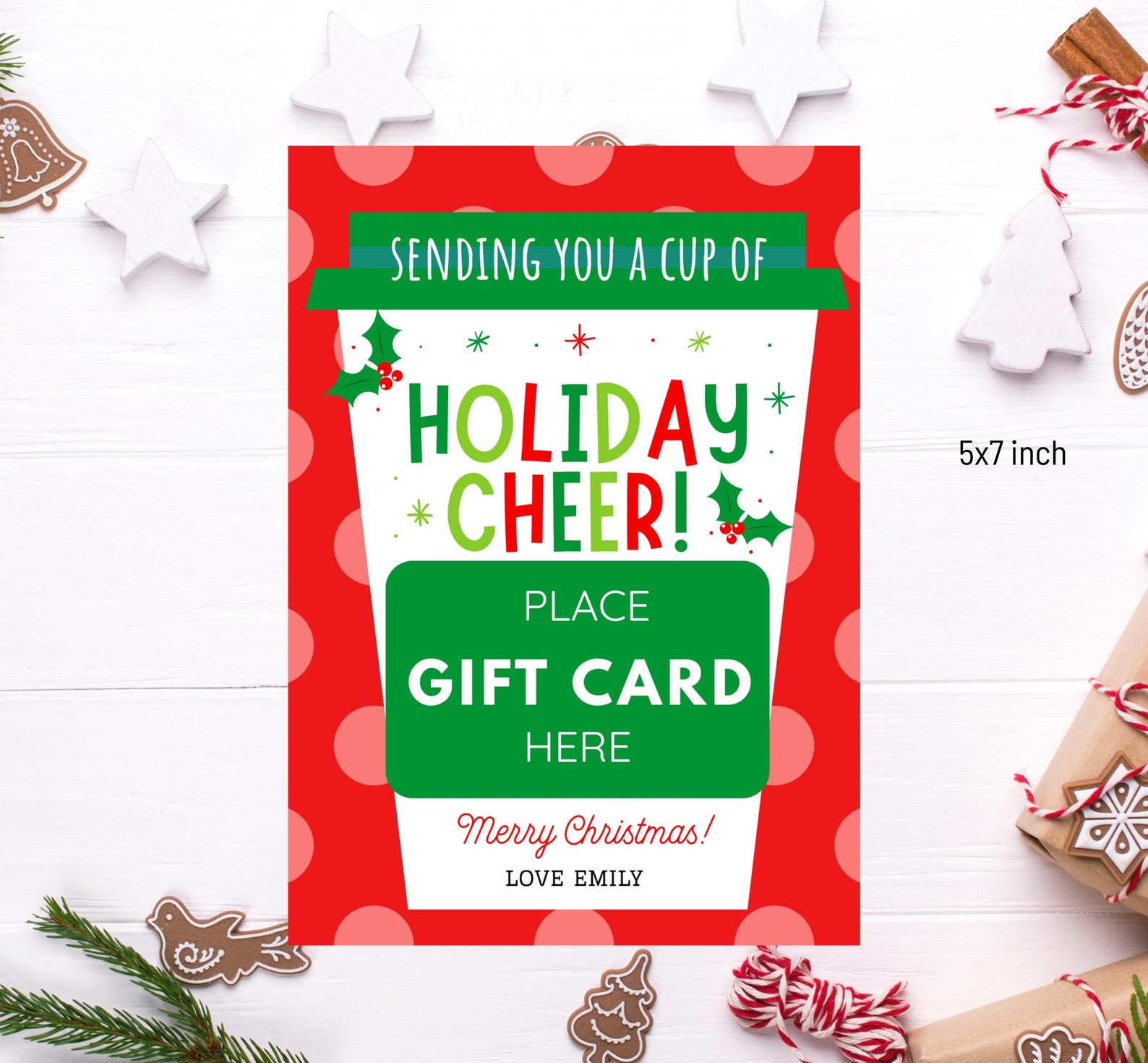Christmas Coffee Gift Card Holder Printable Coffee Lover Gift Teacher ...