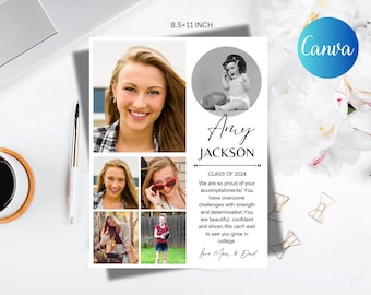 Editable Senior Yearbook Ad Template: Full Page Design (Digital Download)