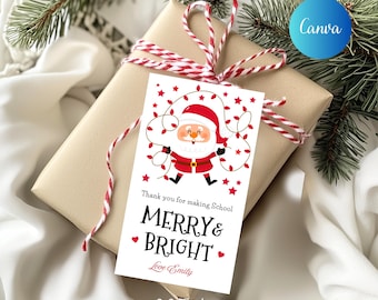 School Christmas Gift Tag Printable Thanks for Making School Merry and ...