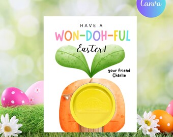 Easter Play Dough Card Template, Printable Egg-Cellent Easter Egg Playdoh Holder, Editable Classroom School Tags, Instant Download