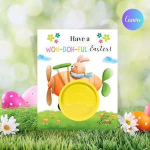 Easter Play Dough Card Template, Printable Egg-Cellent Easter Egg Playdoh Holder, Editable Classroom School Tags, Instant Download