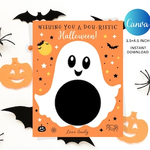 Modèle de carte Halloween fantôme Play Doh, imprimable en vous souhaitant le meilleur support de pâte à modeler pour Halloween, étiquettes fantasmagoriques modifiables, téléchargement immédiat