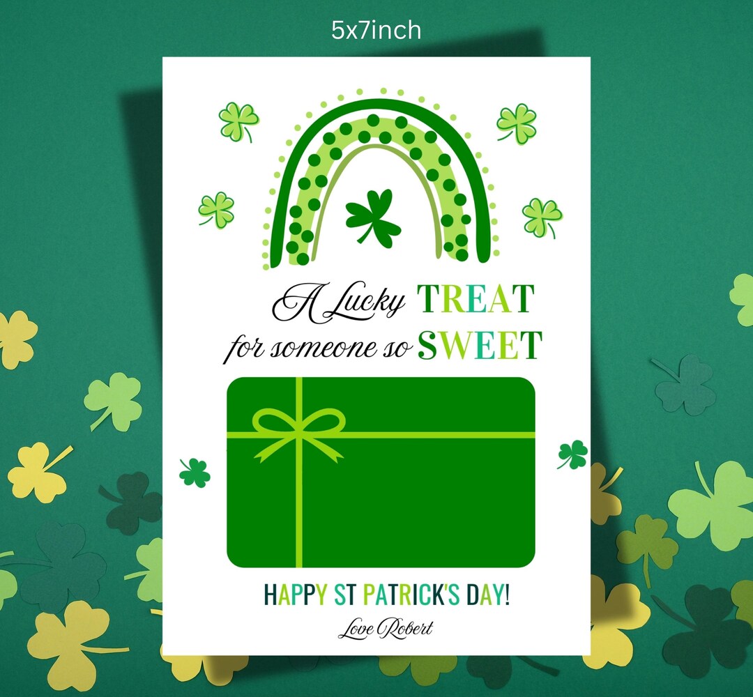 Lucky Treat for Someone Sweet Printable Gift Card Holder, Instant ...
