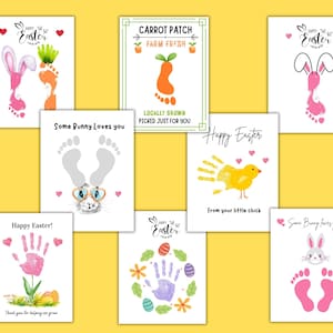 Easter HANDPRINT Craft 2025, Printable Easter Bunny Handprint Art, Easter Crafts Activity for Kids Preschool Toddlers Personalized Keepsake