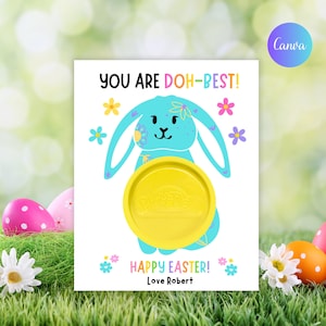 Easter Play Dough Card Template, Printable Egg-Cellent Easter Egg Playdoh Holder, Editable Classroom School Tags, Instant Download