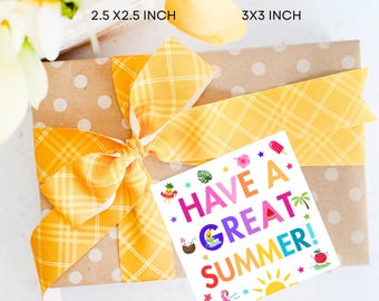Etiqueta editable para el último día de clases, etiquetas de regalo para amigos al final del año escolar, plantilla de etiqueta imprimible para fiestas de verano, descarga digital instantánea.
