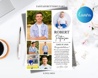 Editable Yearbook Ad Template, Full Page Half Page Quarter Page Senior Yearbook Ads, Edit in Canva, Instant Download