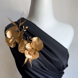 Bronze Flowers Monliesmade Haircomb Brooch zdjęcie 6