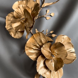 Bronze Flowers Monliesmade Haircomb Brooch zdjęcie 5