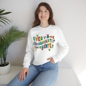 Everyone Communicates Differently Adult Crewneck