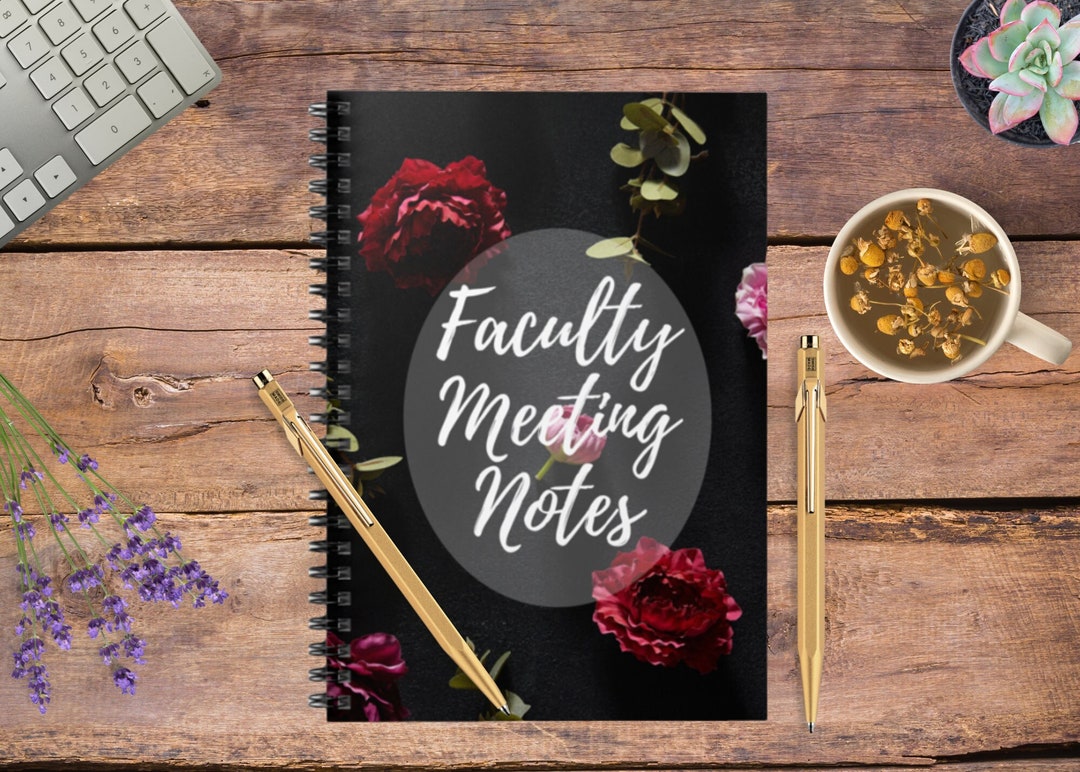 Floral Teacher Planner Notebook for Meetings & Notes Back Etsy