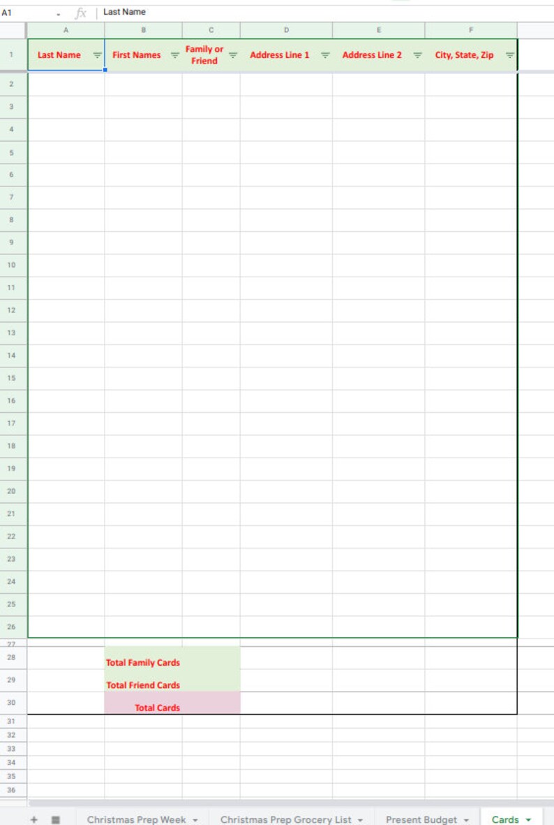 Budget Template & Christmas/ Holiday Planning Spreadsheet Workbook PDF Printable image 4