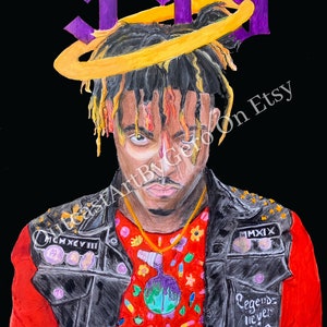 Juice WRLD Acrylic Painting A2 High Quality Art Print, Unique, Signed, Wall Art, Home Decor, Gift, 999, LLJW