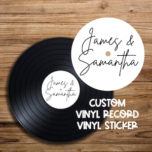Custom Vinyl Record Sticker for Wedding Guest Book | Personalized Wedding Guest Book Sticker | Ships Quickly to You! | Record Guest Book