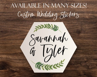 Custom Wedding Stickers | Personalized Name Stickers for Wedding Favors | Ships Quickly to You! | Custom Stickers for Wedding | Name Sticker