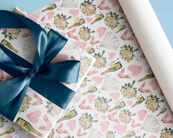 Wedding Details | Custom Personalized Wedding Wrapping Paper | Bridal Shower Wrapping Paper | Wedding Gift Wrap Paper | Gift Paper