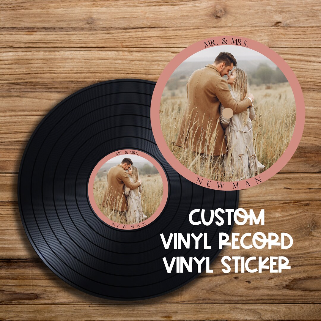 Wedding Vinyl Record Sticker for Wedding Guest Book Personalized