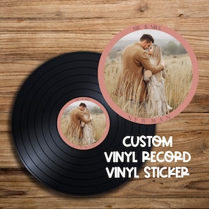 Wedding Vinyl Record Sticker for Wedding Guest Book | Personalized Wedding Guest Book Sticker |  Customized Party Decor | Record Guest Book