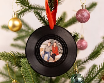 Personalized Record Christmas Ornament with Custom Design | Custom Photo Record Ornament for Christmas | Christmas Ornament, Christmas Gift