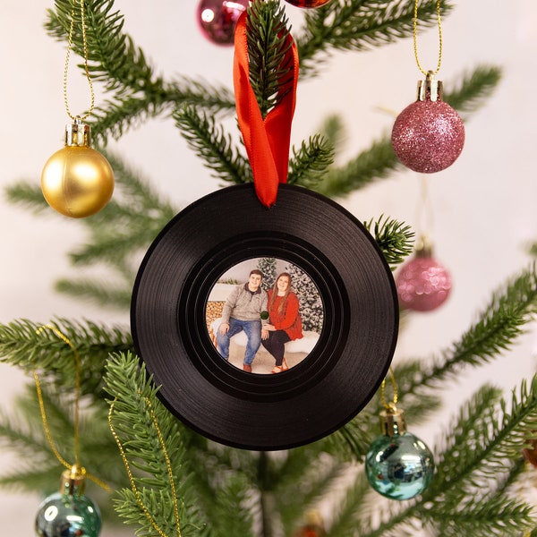 Personalized Record Christmas Ornament with Custom Design | Custom Photo Record Ornament for Christmas | Christmas Ornament, Christmas Gift