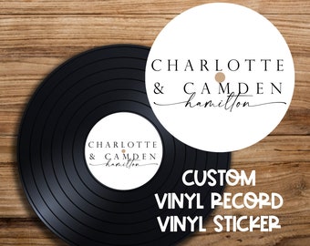 Name Duo Personalized Vinyl Record Sticker for Wedding Guest Book | Wedding Guest Book Sticker | Ships Quickly to You! | Wedding Sign