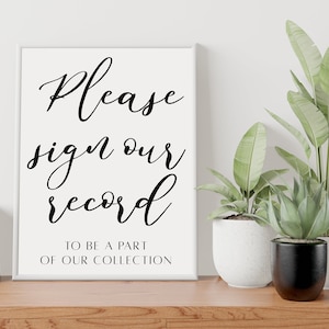 Signez notre carte, faites partie de notre collection ! | signe livre d'or record | Livre d'or imprimable en téléchargement numérique | Panneau de mariage bricolage