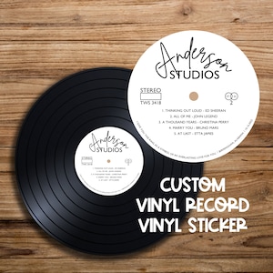 Authentic Record Style Label | Vinyl Record Sticker for Wedding Guest Book | Personalized Wedding Guest Book Sticker | Custom Record Label