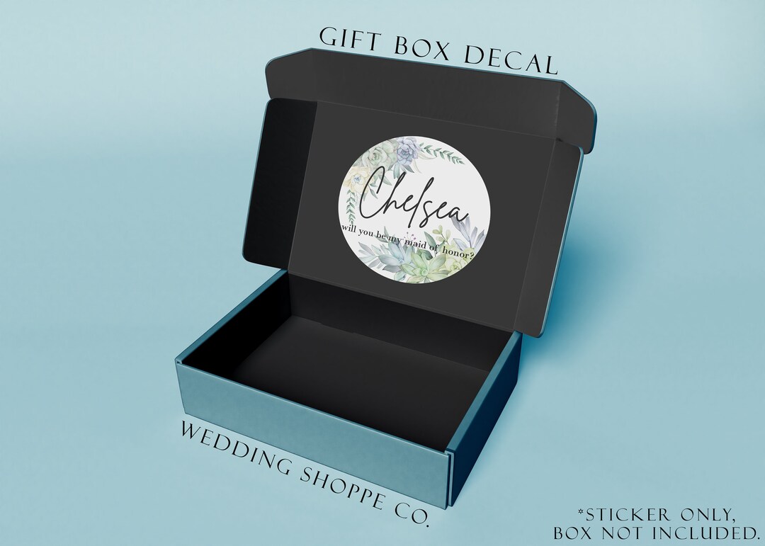 Cactus Bridesmaid Gift Box Decal | Bridesmaid Proposal Box | Decal for ...