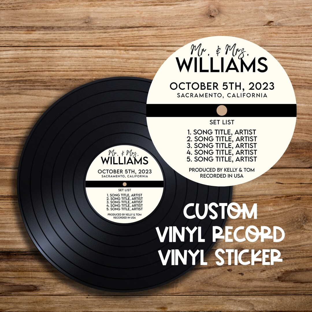 Vintage Retro Personalized Custom Vinyl Sticker Decal for Record ...