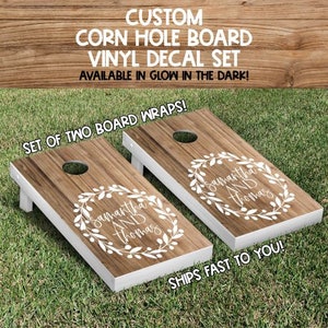 Custom Wedding Cornhole Board Wraps | Corn Hole for Wedding Games | Wedding Yard Games | Custom Corn Hole | Corn Hole Wrap with Last Name