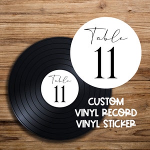 Wedding Record Table Numbers | Custom Photo Vinyl Record Sticker for Wedding | Personalized Wedding Table Numbers | Wedding Record Decor