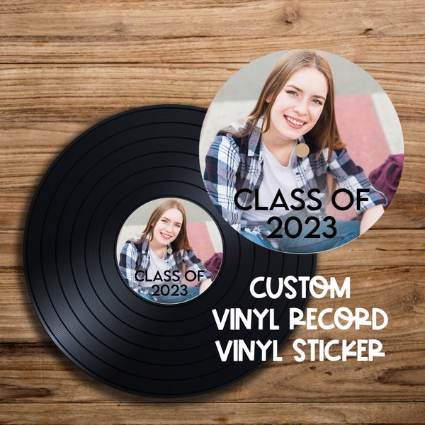 Class of | Senior Graduation Vinyl Record Sticker for Guest Book | Personalized Graduation Sticker | Ships Quickly to You | Grad Party Decor