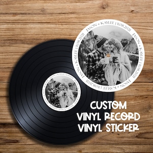 Personalized Photo Vinyl Record Sticker for Wedding Guest Book | Wedding Guest Book Sticker | Ships Quickly to You! | Wedding Sign