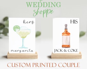 CUSTOM Printed Couple Drink Choice Bar Sign | Ships Quickly to You! | Bar Specialty Drink Wedding Sign | Custom Personalized Wedding Sign