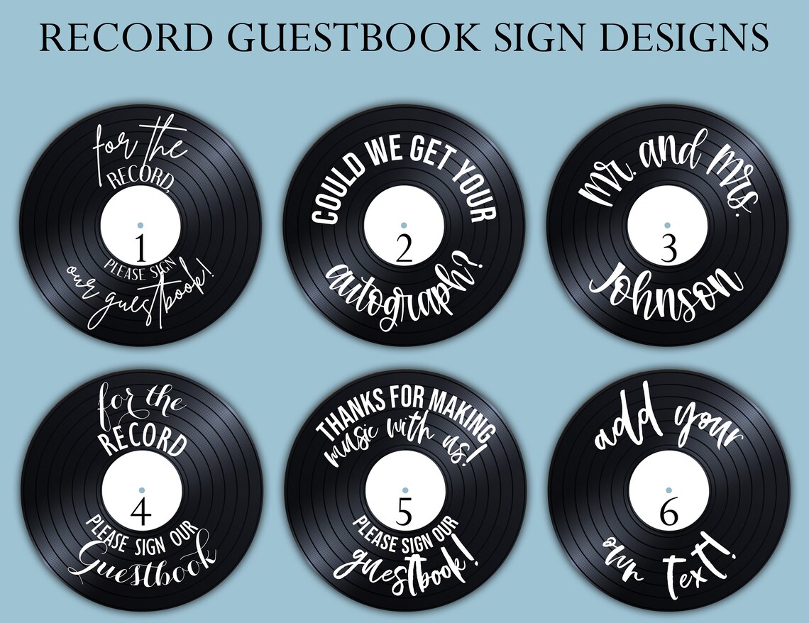 For the Record Please Sign Our Guestbook Record Guestbook - Etsy
