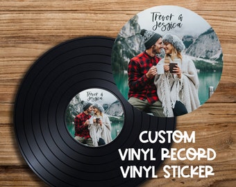 Custom Photo Vinyl Record Sticker for Wedding Guest Book | Personalized Wedding Guest Book Sticker | Ships Quickly to You! | Wedding Sign