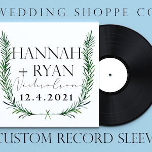Custom Photo Vinyl Record Sleeve for Wedding Guest Book | Personalized Wedding Vinyl Record Sleeve for Guest Book | Custom Record Sleeve