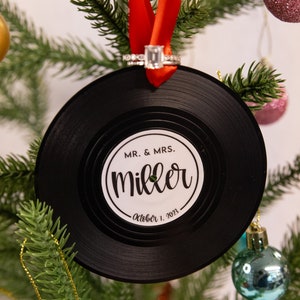 Mr. & Mrs. Christmas Ornament Personalized Record Christmas Ornament | Record Ornament for Christmas | Christmas Ornament, Christmas Gift