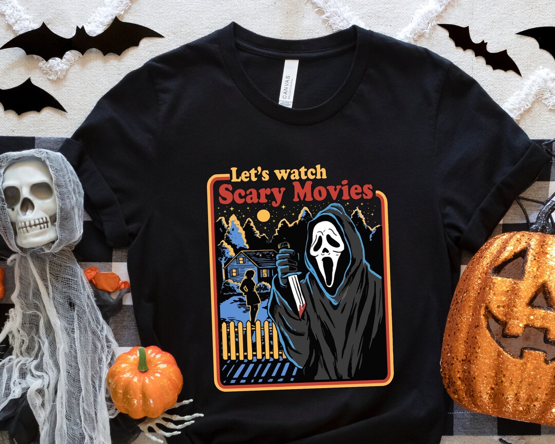 Let's Watch Scary Movies Tshirt Movie Shirt Scary Etsy