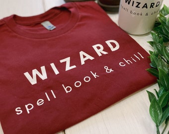 DND Wizard T-shirt - Spell Book & Chill