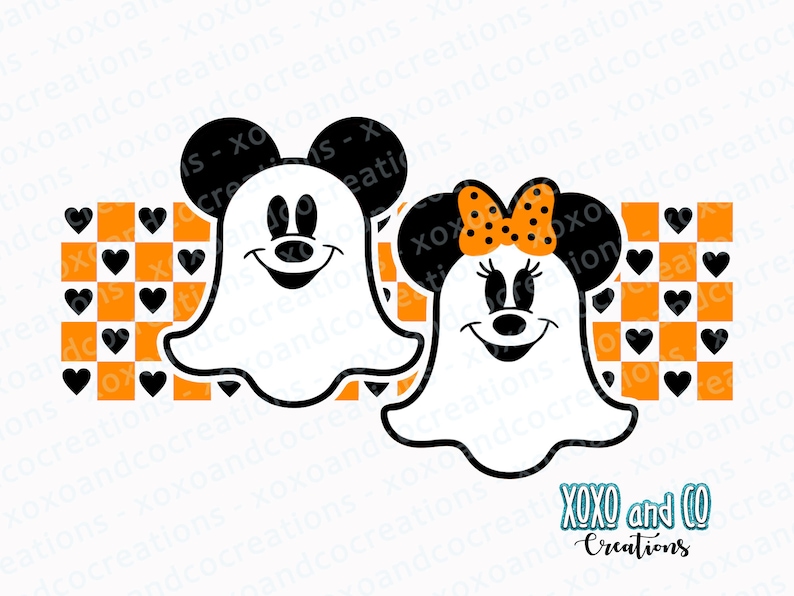 Mickey & Minnie Ghosts SVG PNG PDF Cricut Silhouette Cameo Sublimation ... image.