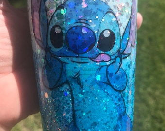 Stitch - Glitter Reusable HOT Cup - Ready to Personalize