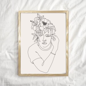 BTS Vogue Taehyung Art Illustration digital print (Line art)